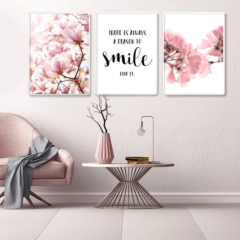 Pink Flower Wall Poster